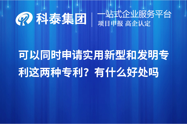 可以同時(shí)申請實(shí)用新型和發(fā)明專(zhuān)利這兩種專(zhuān)利？有什么好處作用嗎