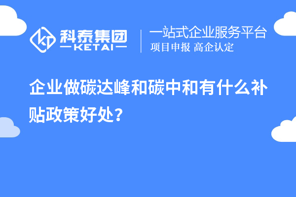 企業(yè)做碳達峰和碳中和有什么補貼政策好處？