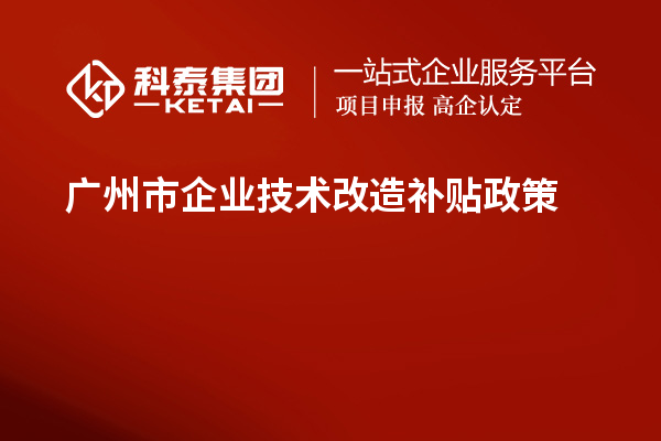 廣州市企業(yè)技術(shù)改造補貼政策