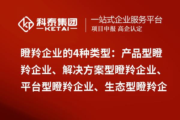 瞪羚企業(yè)的4種類型：產(chǎn)品型瞪羚企業(yè)、解決方案型瞪羚企業(yè)、平臺(tái)型瞪羚企業(yè)、生態(tài)型瞪羚企業(yè)