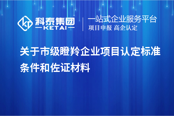 關(guān)于市級瞪羚企業(yè)項目認定標準條件和佐證材料