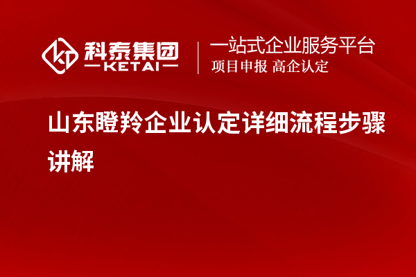 山東瞪羚企業(yè)認定詳細流程步驟講解