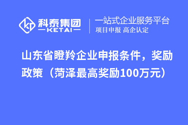 山東省瞪羚企業(yè)申報條件，獎勵政策（菏澤最高獎勵100萬(wàn)元）