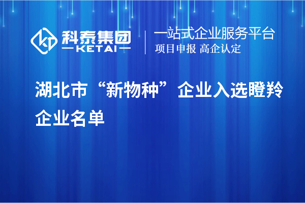 湖北市“新物種”企業(yè)入選瞪羚企業(yè)名單