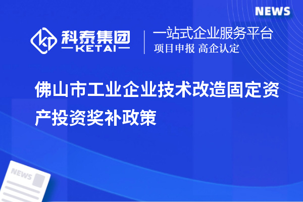 佛山市工業(yè)企業(yè)技術(shù)改造固定資產(chǎn)投資獎(jiǎng)補(bǔ)政策