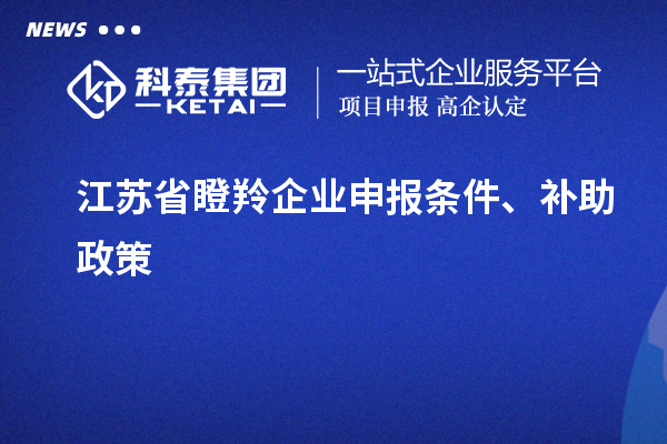 江蘇省瞪羚企業(yè)申報(bào)條件、補(bǔ)助政策