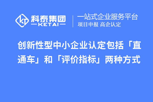 創(chuàng)新性型中小企業(yè)認(rèn)定包括「直通車」和「評(píng)價(jià)指標(biāo)」兩種方式