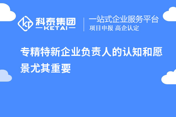 專(zhuān)精特新企業(yè)負責人的認知和愿景尤其重要