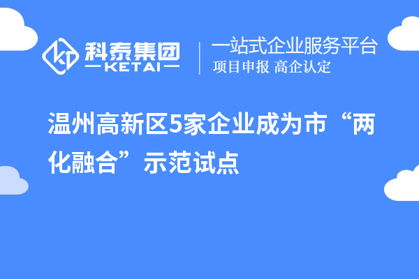 溫州高新區5家企業(yè)成為市“兩化融合”示范試點(diǎn)