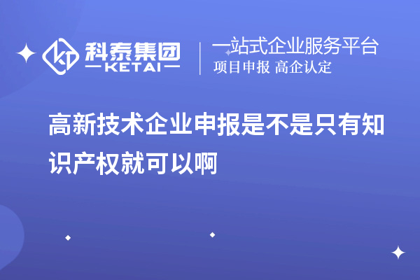 高新技術企業(yè)申報是不是只有知識產權就可以啊