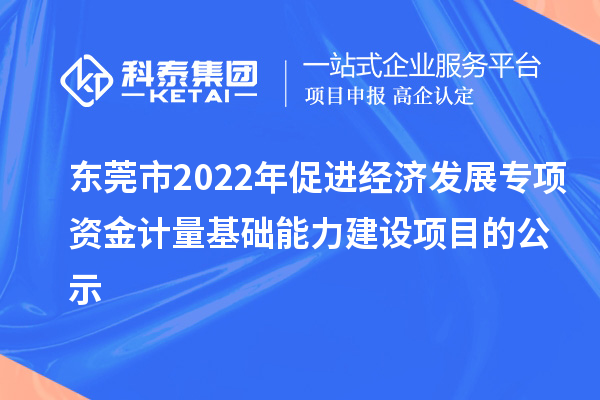 東莞市2022年促進經(jīng)濟發(fā)展專項資金計量基礎(chǔ)能力建設(shè)項目的公示