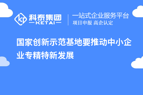 國(guó)家創(chuàng)新示范基地要推動(dòng)中小企業(yè)專精特新發(fā)展