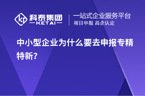 中小型企業(yè)為什么要去申報專精特新？