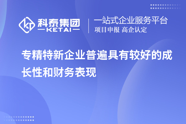 專(zhuān)精特新企業(yè)普遍具有較好的成長(cháng)性和財務(wù)表現