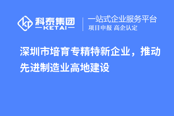 深圳市培育專精特新企業(yè)，推動先進制造業(yè)高地建設(shè)