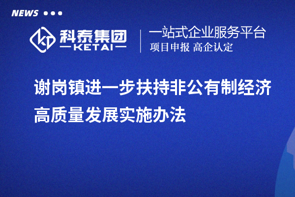 謝崗鎮進(jìn)一步扶持非公有制經(jīng)濟高質(zhì)量發(fā)展實(shí)施辦法