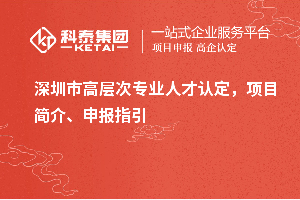 深圳市高層次專業(yè)人才認定，項目簡介、申報指引