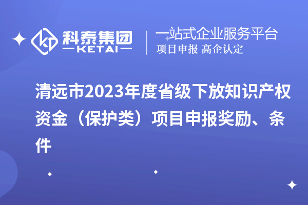 清遠(yuǎn)市2023年度省級下放知識產(chǎn)權(quán)資金（保護(hù)類）項目申報獎勵、條件