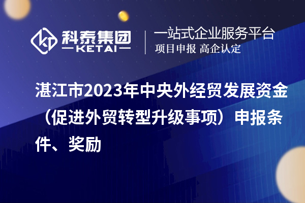 湛江市2023年中央外經(jīng)貿發(fā)展資金（促進(jìn)外貿轉型升級事項）申報條件、獎勵