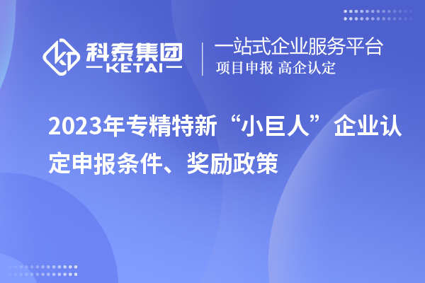 2023年專精特新“小巨人”企業(yè)認定申報條件、獎勵政策