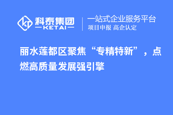 麗水蓮都區聚焦“專(zhuān)精特新”，點(diǎn)燃高質(zhì)量發(fā)展強引擎