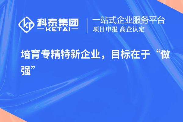 培育專(zhuān)精特新企業(yè)，目標在于“做強”