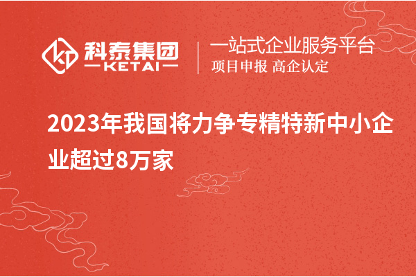 2023年我國將力爭專(zhuān)精特新中小企業(yè)超過(guò)8萬(wàn)家