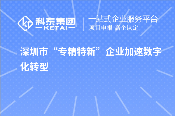 深圳市“專精特新”企業(yè)加速數(shù)字化轉(zhuǎn)型