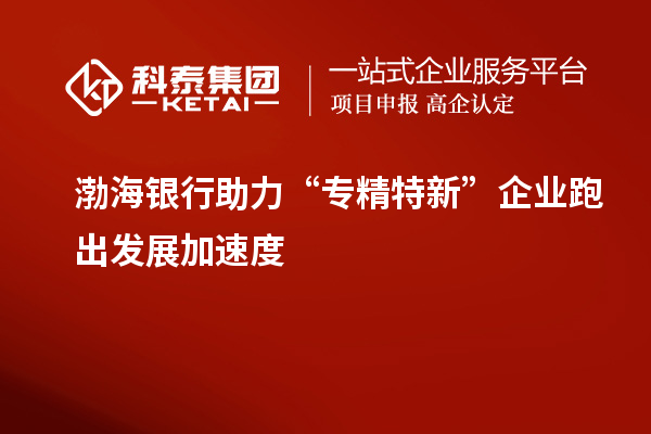 渤海銀行助力“專(zhuān)精特新”企業(yè)跑出發(fā)展加速度