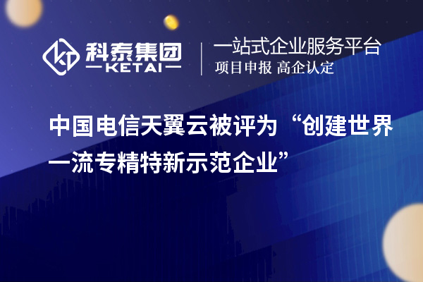 中國電信天翼云被評(píng)為“創(chuàng)建世界一流專精特新示范企業(yè)”