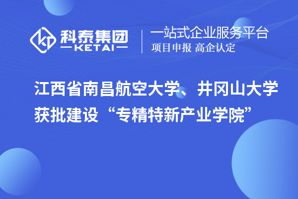 江西省南昌航空大學(xué)、井岡山大學(xué)獲批建設(shè)“專精特新產(chǎn)業(yè)學(xué)院”