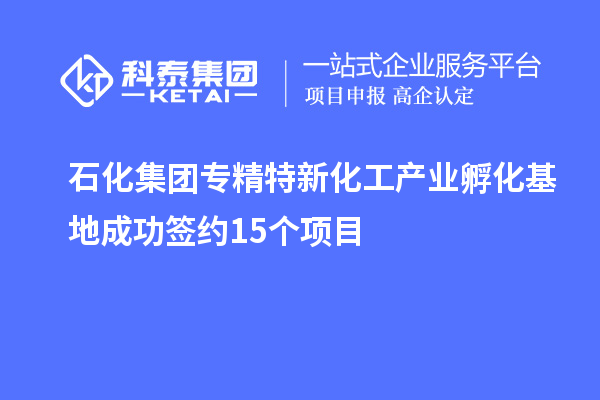 石化集團(tuán)專精特新化工產(chǎn)業(yè)孵化基地成功簽約15個(gè)項(xiàng)目