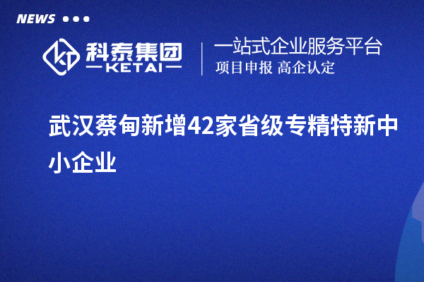 武漢蔡甸新增42家省級專(zhuān)精特新中小企業(yè)