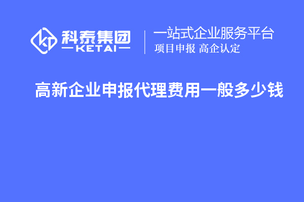 高新企業(yè)申報代理費用一般多少錢