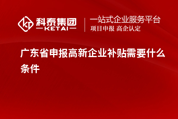 廣東省申報高新企業(yè)補(bǔ)貼需要什么條件