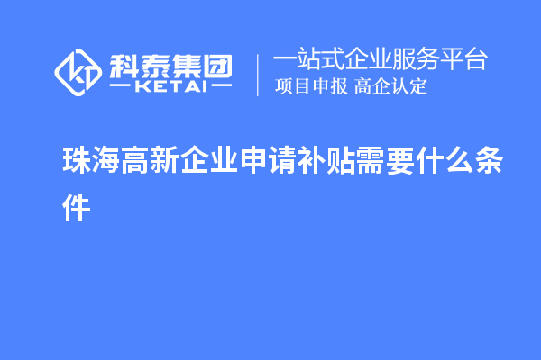 珠海高新企業(yè)申請補貼需要什么條件