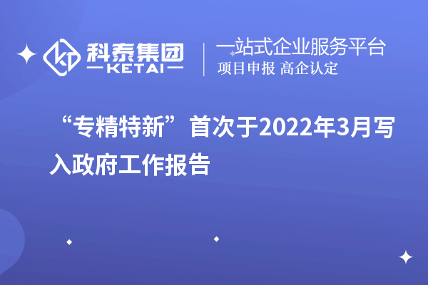 “專(zhuān)精特新”首次于2022年3月寫(xiě)入政府工作報告