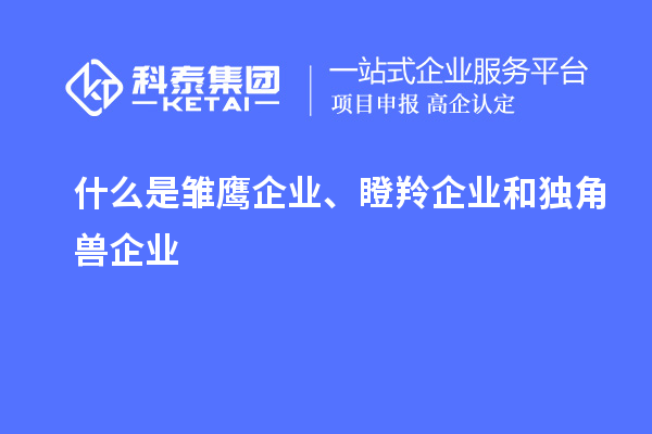 什么是雛鷹企業(yè)、瞪羚企業(yè)和獨角獸企業(yè)