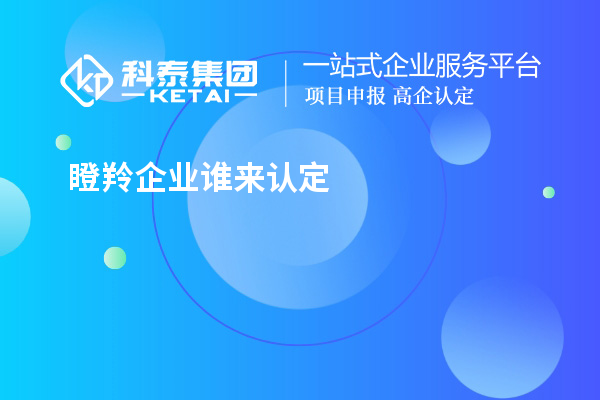 瞪羚企業(yè)誰(shuí)來(lái)認定