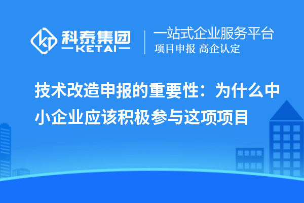 技術(shù)改造申報的重要性：為什么中小企業(yè)應該積極參與這項項目