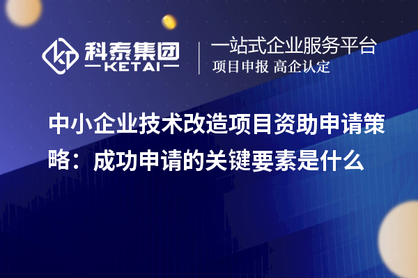 中小企業(yè)技術(shù)改造項目資助申請策略：成功申請的關(guān)鍵要素是什么