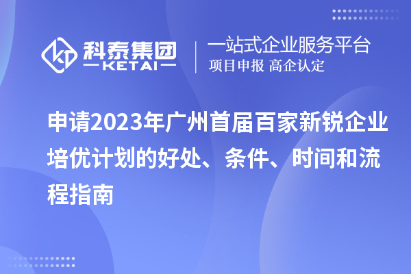 申請2023年廣州首屆百家新銳企業(yè)培優(yōu)計劃的好處、條件、時(shí)間和流程指南