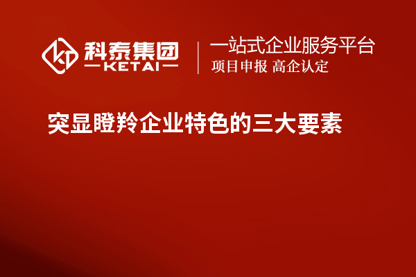 突顯瞪羚企業(yè)特色的三大要素