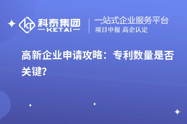 高新企業(yè)申請攻略：專(zhuān)利數量是否關(guān)鍵？