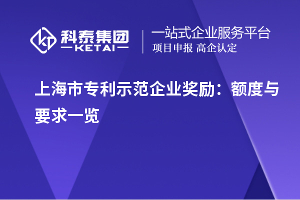 上海市專(zhuān)利示范企業(yè)獎勵：額度與要求一覽