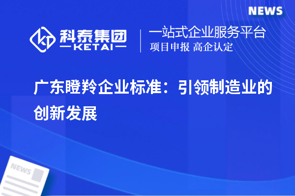 廣東瞪羚企業(yè)標準：引領制造業(yè)的創(chuàng)新發(fā)展