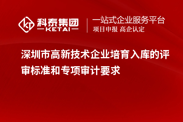 深圳市高新技術(shù)企業(yè)培育入庫的評審標準和專項審計要求