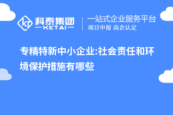 專精特新中小企業(yè):社會(huì)責(zé)任和環(huán)境保護(hù)措施有哪些