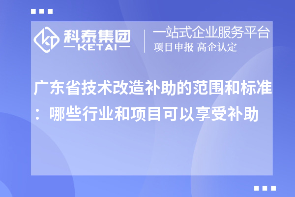 廣東省技術(shù)改造補助的范圍和標準：哪些行業(yè)和項目可以享受補助