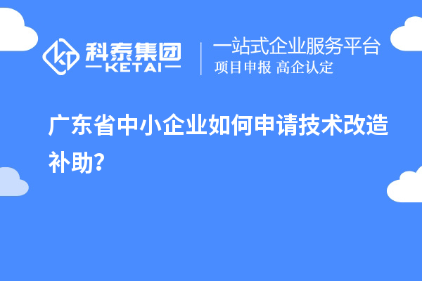 廣東省中小企業(yè)如何申請技術(shù)改造補助？